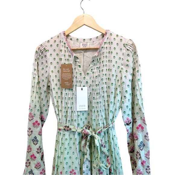 Hemant & Nandita Zehra Pale Mint Ramadan Style Long Dress, Size XS - Picture 7 of 16